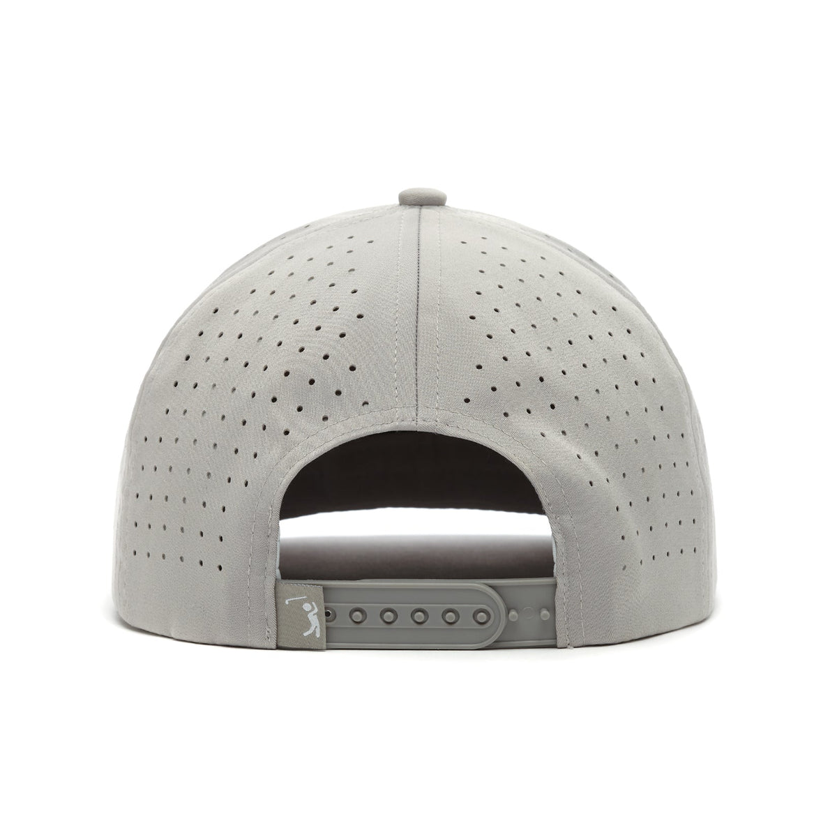 Snowman performance golf snapback hat in light gray